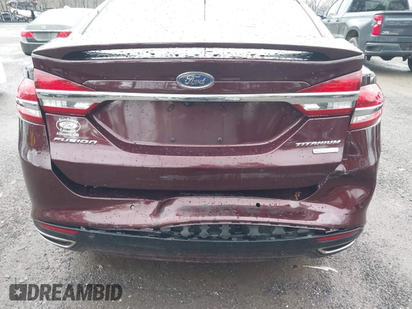 2017 Ford Fusion Titanium with VIN 3FA6P0K9XHR176802, listed as a IAAI auction lot 41953750 with 119,455 mi miles. Bid and sale history available at carsss.com. Image 6.