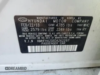 2013 Hyundai Azera with VIN KMHFH4JG6DA262297, listed as a Copart auction lot 56781155 with 234,793 mi miles and Clean Title. Bid and sale history available at DreamBid. Image 12.