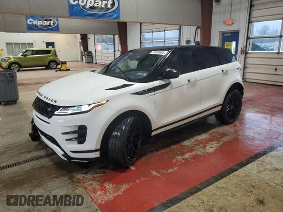 2022 Land Rover Range Rover Evoque R-Dynamic S with VIN SALZT2FX9NH172124, listed as a Copart auction lot 52648505 with 33,447 mi miles and Salvage Title. Bid and sale history available at carsss.com. Image 1.