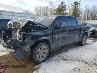 2025 Ram 1500 Big Horn z VIN 1C6SRFFPXSN513534, wystawiony jako Copart lot #44491245 z przebiegiem Nie podano mil oraz Szkoda całkowita • Salvage title. Historia ofert i sprzedaży dostępna na DreamBid. Obrazek 1.