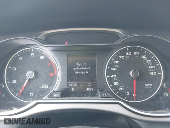 2014 Audi A4 Premium Plus with VIN WAUFFBFL0EN043699, listed as a IAAI auction lot 42766129 with 100,247 mi miles and . Bid and sale history available at DreamBid. Image 7.