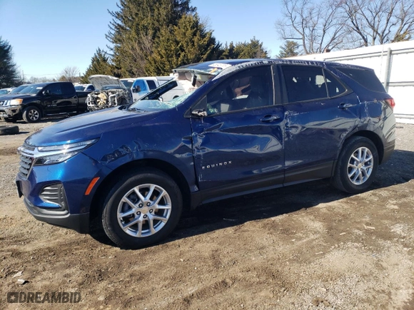 2022 Chevrolet Equinox LS with VIN 3GNAXSEV6NS164800, listed as a Copart auction lot 46345265 with 23,050 mi miles and Salvage Title. Bid and sale history available at carsss.com. Image 1.