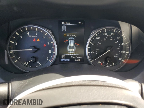 2021 Infiniti Q50 Luxe z VIN JN1EV7BPXMM704993, wystawiony jako Copart lot #55172695 z przebiegiem 55 979 mil mil oraz Szkoda całkowita • Salvage title. Historia ofert i sprzedaży dostępna na DreamBid. Obrazek 9.
