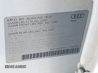 2020 Audi Q3 Premium with VIN WA1AECF35L1109328, listed as a IAAI auction lot 42305831 with 49,820 mi miles and . Bid and sale history available at DreamBid. Image 9.