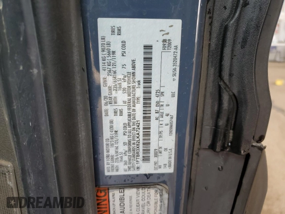 2020 Ford Transit Cargo with VIN 1FTBR3X82LKA72421, listed as a Copart auction lot 50243385 with 63,167 mi miles and Salvage Title. Bid and sale history available at carsss.com. Image 13.