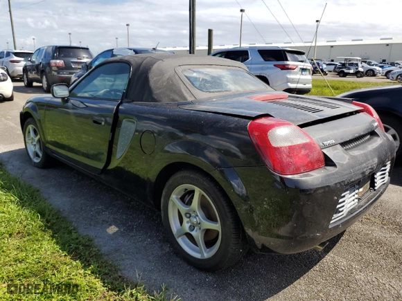 2000 Toyota MR2 Spyder with VIN JTDFR3201Y0005329, listed as a Copart auction lot 75106494 with 0 mi miles and Salvage Title. Bid and sale history available at carsss.com. Image 2.