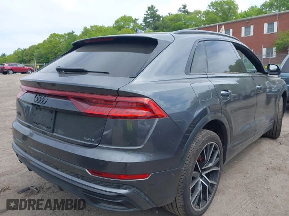 2021 Audi Q8 Premium Plus with VIN WA1EVAF14MD036327, listed as a IAAI auction lot 42237144 with 59,157 mi miles and . Bid and sale history available at DreamBid. Image 4.