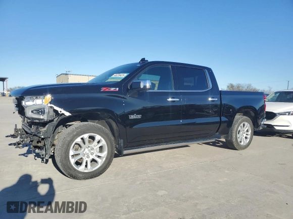2023 Chevrolet Silverado 1500 LTZ with VIN 3GCUDGE85PG123781, listed as a Copart auction lot 48239425 with 46,606 mi miles and Clean Title. Bid and sale history available at carsss.com. Image 1.