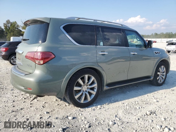 2011 Infiniti QX56 7-passenger with VIN JN8AZ2NE8B9006786, listed as a Copart auction lot 74598254 with 164,074 mi miles and Salvage Title. Bid and sale history available at carsss.com. Image 3.