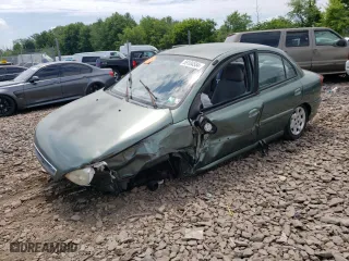 2002 Kia Rio with VIN KNADC123726158130, listed as a Copart auction lot 59104584 with 60,553 mi miles and Salvage Title. Bid and sale history available at carsss.com. Image 1.