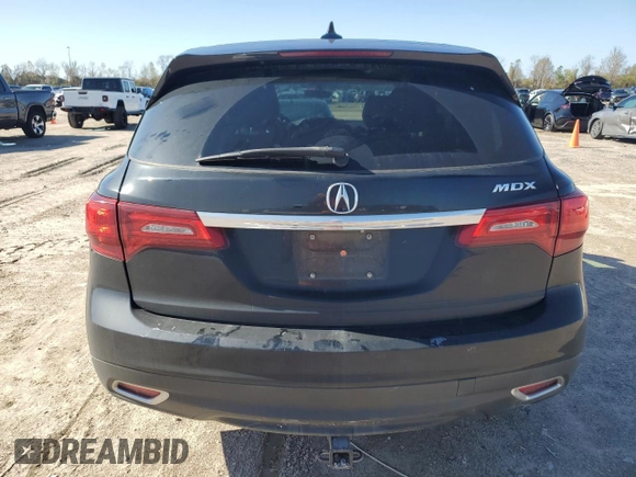 2016 Acura MDX with VIN 5FRYD3H23GB020588, listed as a Copart auction lot 86852534 with 168,552 mi miles and Salvage Title. Bid and sale history available at carsss.com. Image 6.