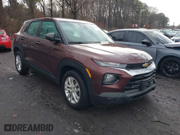 2022 Chevrolet TrailBlazer LS with VIN KL79MNSLXNB014139, listed as a IAAI auction lot 41475698 with 52,262 mi miles. Bid and sale history available at carsss.com. Image 1.
