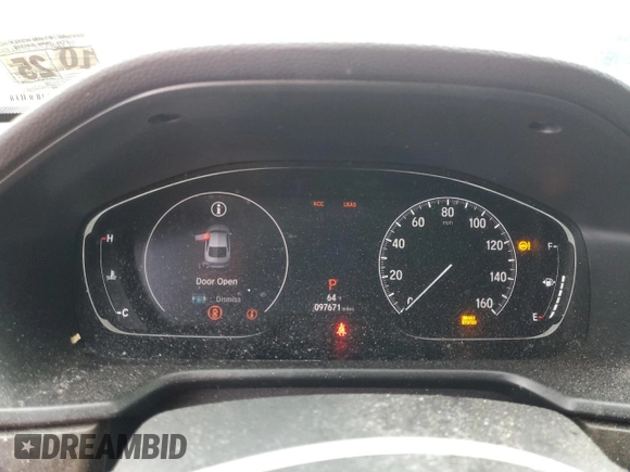 2020 Honda Accord EX-L with VIN 1HGCV1F5XLA034390, listed as a Copart auction lot 54755005 with 97,671 mi miles and Salvage title. Bid and sale history available at DreamBid. Image 9.