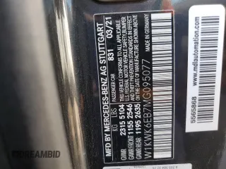 2021 Mercedes-Benz C with VIN W1KWK6EB7MG095077, listed as a Copart auction lot 63527184 with 17,239 mi miles and Salvage title. Bid and sale history available at DreamBid. Image 13.