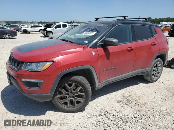 2020 Jeep Compass Trailhawk with VIN 3C4NJDDB6LT208185, listed as a Copart auction lot 56892265 with 90,924 mi miles and Salvage title. Bid and sale history available at DreamBid. Image 1.