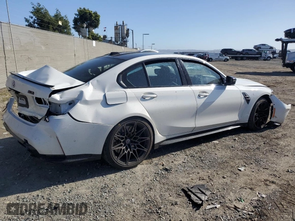 2023 BMW M3 Competition xDrive with VIN WBS43AY01PFN54537, listed as a Copart auction lot 49723805 with 0 mi miles and Salvage Title. Bid and sale history available at carsss.com. Image 3.