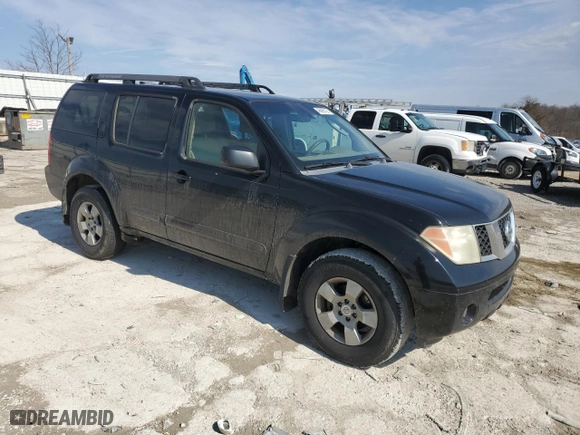 2005 Nissan Pathfinder XE with VIN 5N1AR18U75C781219, listed as a Copart auction lot 46985725 with 213,122 mi miles and Salvage Title. Bid and sale history available at carsss.com. Image 4.