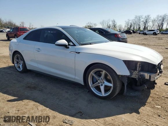 2018 Audi A5 Premium Plus with VIN WAUTNAF59JA047348, listed as a Copart auction lot 51095795 with 93,604 mi miles and Salvage Title. Bid and sale history available at DreamBid. Image 4.