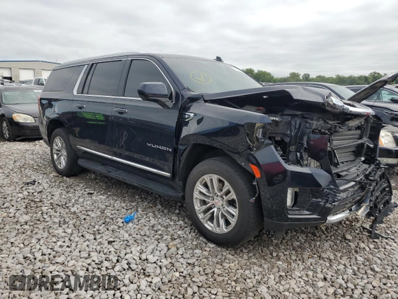 2021 GMC Yukon XL SLT with VIN 1GKS2GKT0MR347434, listed as a Copart auction lot 64186144 with 49,390 mi miles and Salvage Title. Bid and sale history available at carsss.com. Image 4.