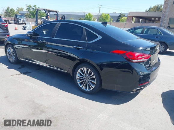2017 Genesis G80 3.8L z VIN KMHGN4JE6HU190971, wystawiony jako IAAI lot #42195436 z przebiegiem 84 598 mil mil oraz . Historia ofert i sprzedaży dostępna na DreamBid. Obrazek 3.