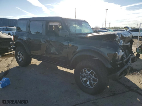 2024 Ford Bronco Badlands with VIN 1FMEE9BP5RLA45061, listed as a Copart auction lot 74186774 with 767 mi miles and Salvage Title. Bid and sale history available at carsss.com. Image 4.