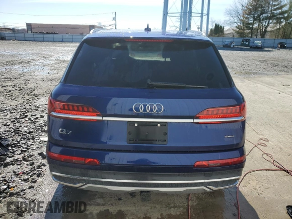 2020 Audi Q7 Premium with VIN WA1AXAF79LD007546, listed as a Copart auction lot 49956855 with 58,506 mi miles and Salvage title. Bid and sale history available at DreamBid. Image 6.