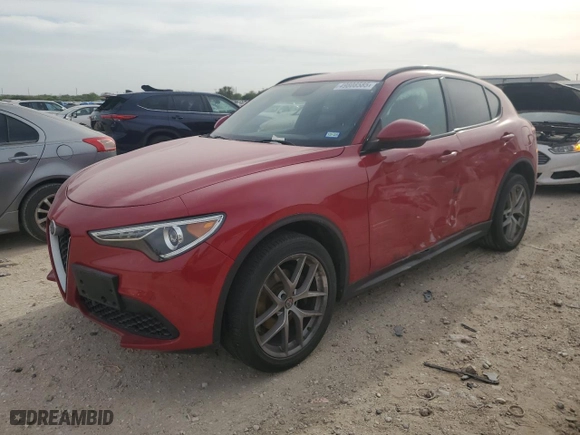 2019 Alfa Romeo Stelvio Ti Sport with VIN ZASPAKBN3K7C43268, listed as a Copart auction lot 49808585 with 0 mi miles and Salvage Title. Bid and sale history available at carsss.com. Image 1.