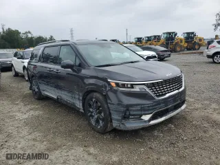 2024 Kia Carnival SX with VIN KNDNE5H37R6433828, listed as a Copart auction lot 74878214 with 0 mi miles and Salvage Title. Bid and sale history available at carsss.com. Image 4.