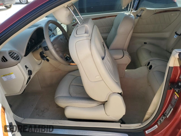 2005 Mercedes-Benz CLK-Class 5.0L with VIN WDBTK75J15F146508, listed as a Copart auction lot 77762524 with 0 mi miles and Salvage Title. Bid and sale history available at carsss.com. Image 7.