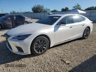 2021 Lexus LS with VIN JTHD51FF6M5015355, listed as a Copart auction lot 74185714 with 0 mi miles and Salvage Title. Bid and sale history available at carsss.com. Image 1.