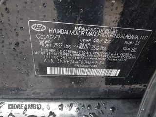 2018 Hyundai Sonata SE with VIN 5NPE24AF8JH659684, listed as a IAAI auction lot 41458940 with 134,989 mi miles and . Bid and sale history available at carsss.com. Image 9.