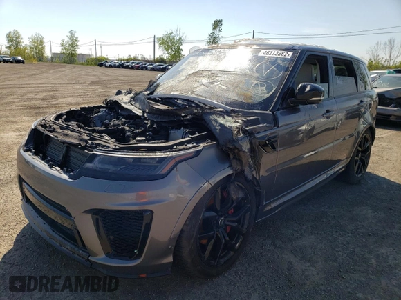 2019 Land Rover Range Rover Sport SVR with VIN SALWZ2SE1KA821229, listed as a Copart auction lot 46213362 with Not Provided miles and Non Repairable. Bid and sale history available at DreamBid. Image 2.