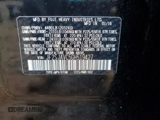 2016 Subaru Forester Touring с VIN JF2SJAVC5GH519427, выставлен на аукционе Copart как лот 60341555 с пробегом 58 534 миль миль и Списание • Salvage title. История ставок и продаж доступна на DreamBid. Изображение 13.