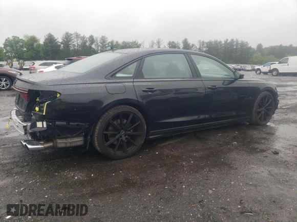 2022 Audi S8 с VIN WAULSAF89NN007255, выставлен на аукционе Copart как лот 57654725 с пробегом 14 904 миль миль и Списание • Salvage title. История ставок и продаж доступна на DreamBid. Изображение 3.