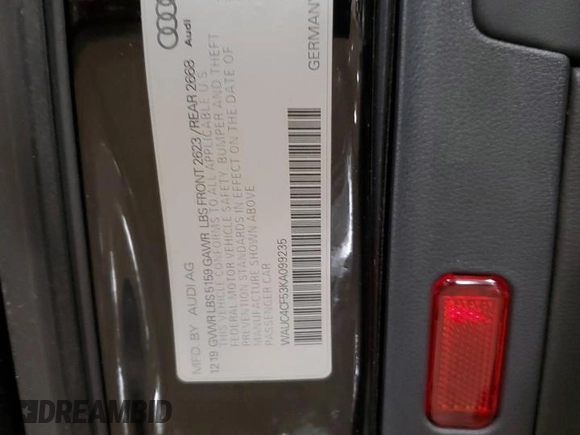 2019 Audi S5 Sportback Prestige z VIN WAUC4CF53KA099235, wystawiony jako Copart lot #57897125 z przebiegiem Nie podano mil oraz Nie do naprawy • Non repairable. Historia ofert i sprzedaży dostępna na DreamBid. Obrazek 13.