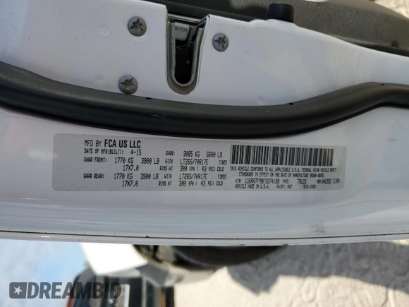 2015 Ram 1500 Tradesman with VIN 1C6RR7FM8FS674188, listed as a Copart auction lot 76389294 with 111,595 mi miles and Salvage title. Bid and sale history available at DreamBid. Image 12.