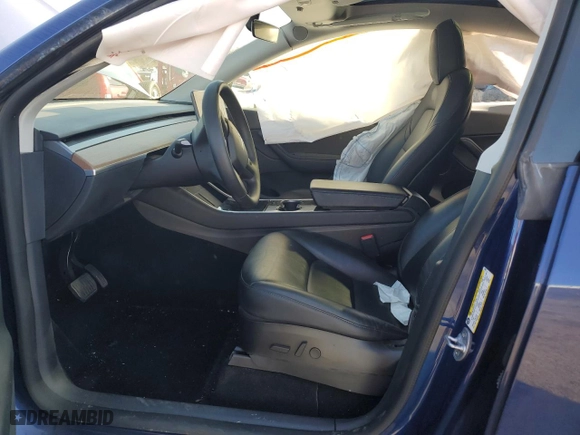 2020 Tesla Model Y Long Range with VIN 5YJYGDEE0LF009331, listed as a Copart auction lot 48741845 with 53,357 mi miles and Salvage Title. Bid and sale history available at carsss.com. Image 7.