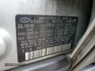 2006 Hyundai Santa Fe GLS with VIN KM8SC73D46U044314, listed as a Copart auction lot 45935335 with 259,062 mi miles and Salvage Title. Bid and sale history available at carsss.com. Image 14.