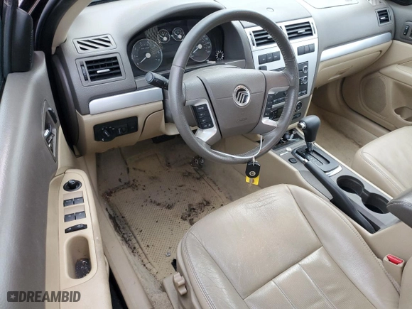 2009 Mercury Milan Premier with VIN 3MEHM08Z29R614098, listed as a Copart auction lot 87862035 with 74,830 mi miles and Salvage Title. Bid and sale history available at carsss.com. Image 8.