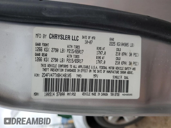 2008 Dodge Magnum with VIN 2D4FV47TX8H148105, listed as a Copart auction lot 86768634 with 102,483 mi miles and Salvage Title. Bid and sale history available at DreamBid. Image 14.
