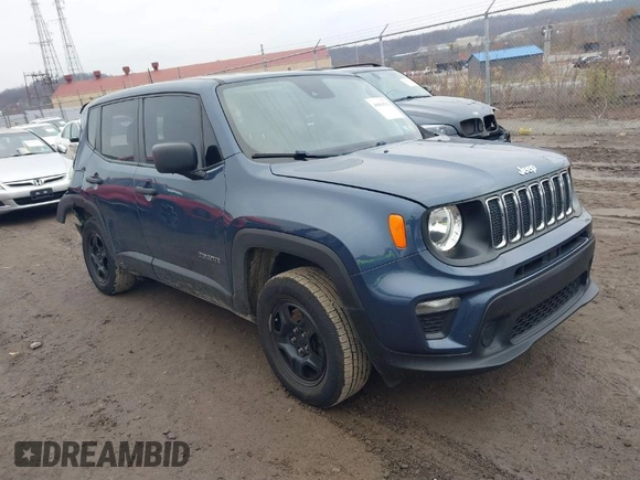 2021 Jeep Renegade Upland Edition with VIN ZACNJDAB5MPM29870, listed as a IAAI auction lot 40884581 with 52,955 mi miles. Bid and sale history available at carsss.com. Image 1.
