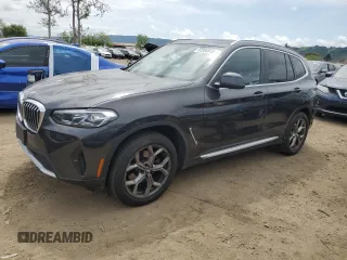 2022 BMW X3 xDrive30i with VIN 5UX53DP02N9J49988, listed as a Copart auction lot 52030915 with 32,916 mi miles and Salvage Title. Bid and sale history available at DreamBid. Image 1.