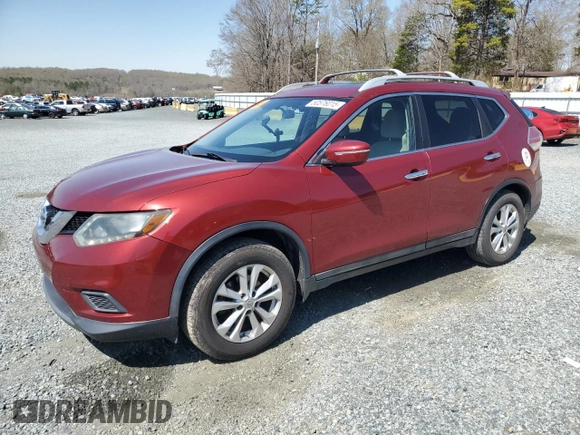 2015 Nissan Rogue SV with VIN 5N1AT2MT7FC825824, listed as a Copart auction lot 50576015 with 134,242 mi miles and Salvage Title. Bid and sale history available at carsss.com. Image 1.