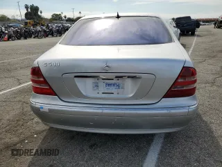 2001 Mercedes-Benz S-Class with VIN WDBNG75J01A187018, listed as a Copart auction lot 44502433 with 0 mi miles and Salvage Title. Bid and sale history available at carsss.com. Image 6.