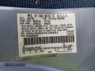 1996 Ford Contour LX с VIN 1FALP6534TK196831, выставлен на аукционе IAAI как лот 41895630 с пробегом 158 477 миль миль и . История ставок и продаж доступна на DreamBid. Изображение 9.