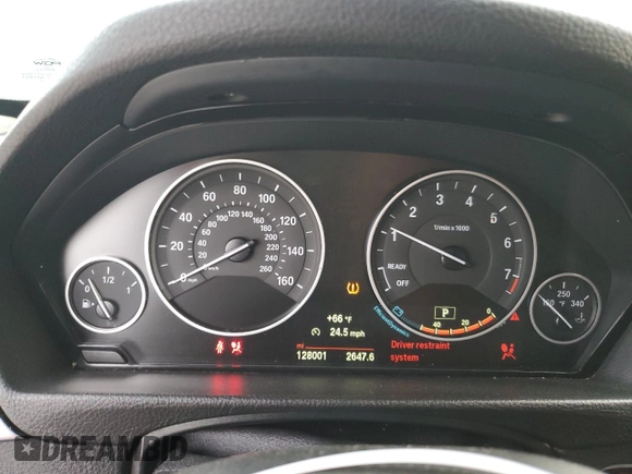 2015 BMW 3 Series 320i with VIN WBA3B1G50FNT06526, listed as a Copart auction lot 50735865 with 128,001 mi miles and Salvage Title. Bid and sale history available at carsss.com. Image 9.