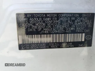 2017 Lexus IS 350 with VIN JTHBE1D29H5031465, listed as a Copart auction lot 49355215 with 86,634 mi miles and Salvage Title. Bid and sale history available at DreamBid. Image 12.