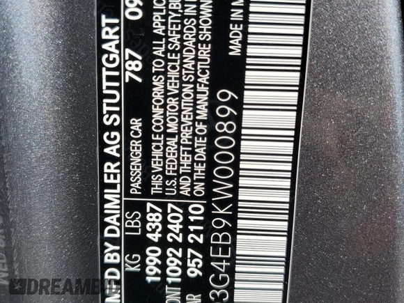2019 Mercedes-Benz A 220 z VIN WDD3G4EB9KW000899, wystawiony jako Copart lot #52463325 z przebiegiem Nie podano mil oraz Szkoda całkowita • Salvage title. Historia ofert i sprzedaży dostępna na DreamBid. Obrazek 12.