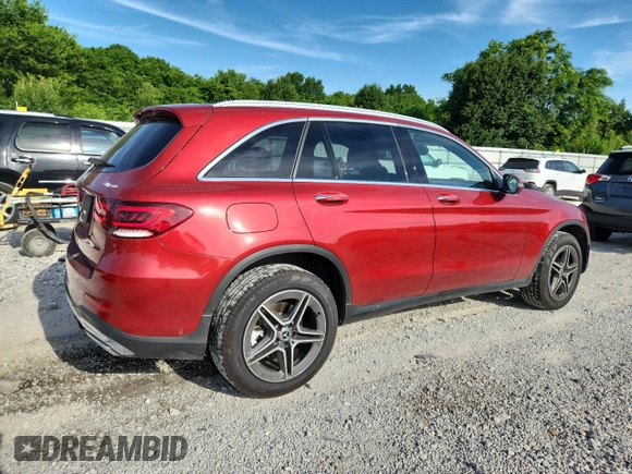 2021 Mercedes-Benz GLC 300 with VIN W1N0G8EB8MF872880, listed as a Copart auction lot 61309195 with 43,816 mi miles and Salvage title. Bid and sale history available at DreamBid. Image 3.