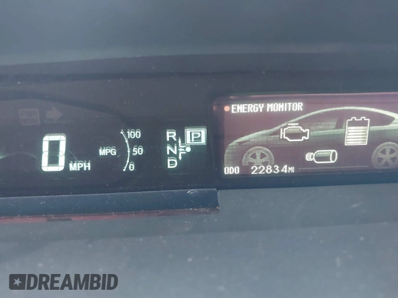 2012 Toyota Prius One with VIN JTDKN3DU8C5456635, listed as a IAAI auction lot 42147936 with 22,834 mi miles and . Bid and sale history available at DreamBid. Image 7.